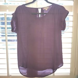 Purple short sleeve blouse